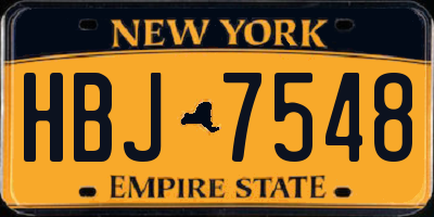 NY license plate HBJ7548