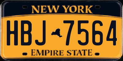 NY license plate HBJ7564
