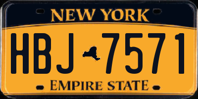 NY license plate HBJ7571
