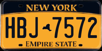 NY license plate HBJ7572