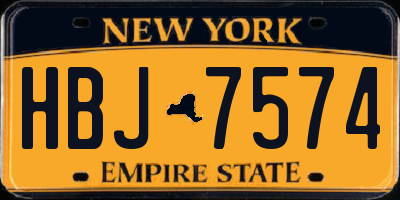 NY license plate HBJ7574