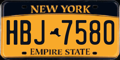 NY license plate HBJ7580