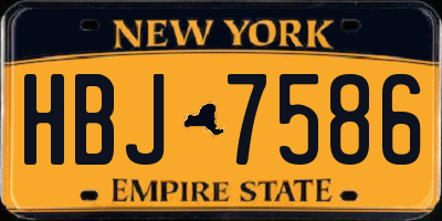 NY license plate HBJ7586