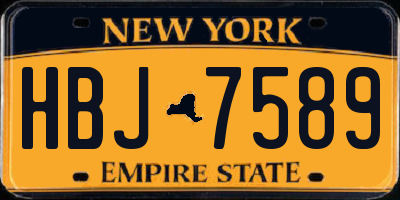 NY license plate HBJ7589