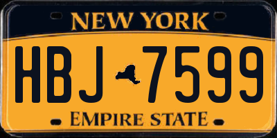 NY license plate HBJ7599