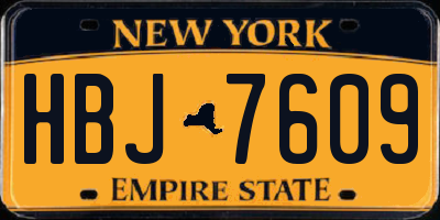 NY license plate HBJ7609