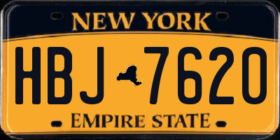 NY license plate HBJ7620