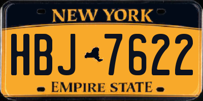 NY license plate HBJ7622
