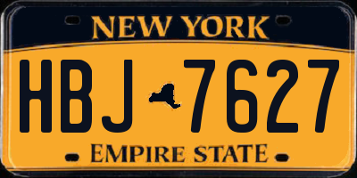 NY license plate HBJ7627
