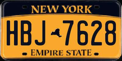 NY license plate HBJ7628