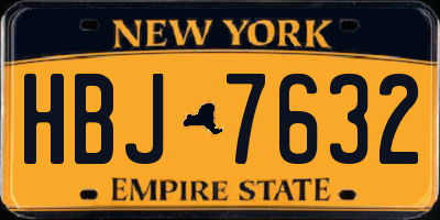 NY license plate HBJ7632