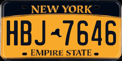 NY license plate HBJ7646