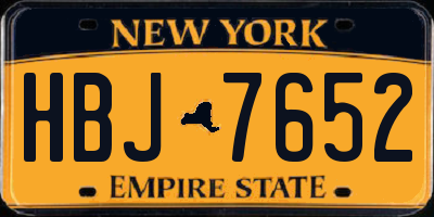 NY license plate HBJ7652