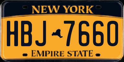 NY license plate HBJ7660