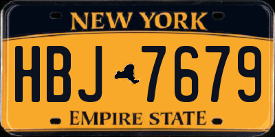 NY license plate HBJ7679