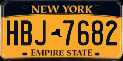 NY license plate HBJ7682