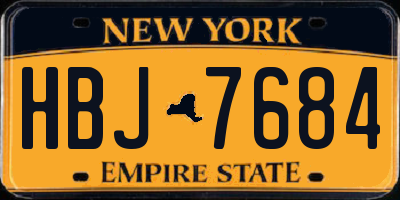 NY license plate HBJ7684