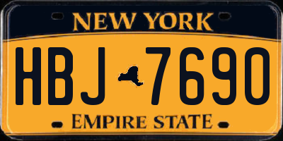 NY license plate HBJ7690