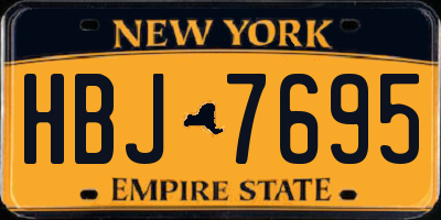NY license plate HBJ7695