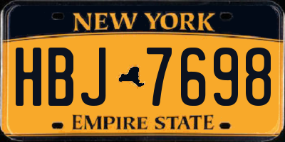 NY license plate HBJ7698