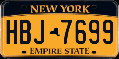 NY license plate HBJ7699