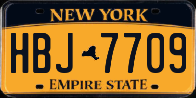 NY license plate HBJ7709