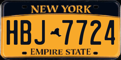 NY license plate HBJ7724
