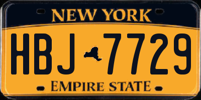 NY license plate HBJ7729