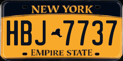 NY license plate HBJ7737