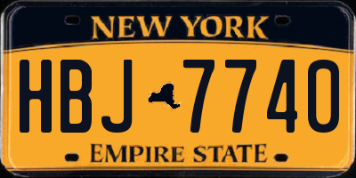 NY license plate HBJ7740