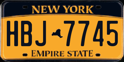 NY license plate HBJ7745