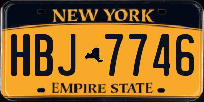 NY license plate HBJ7746