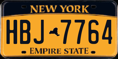 NY license plate HBJ7764