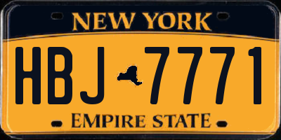 NY license plate HBJ7771