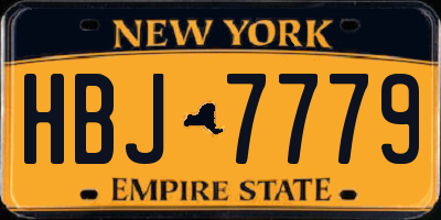 NY license plate HBJ7779