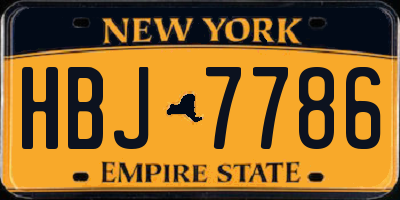 NY license plate HBJ7786