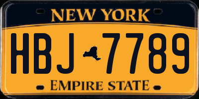 NY license plate HBJ7789