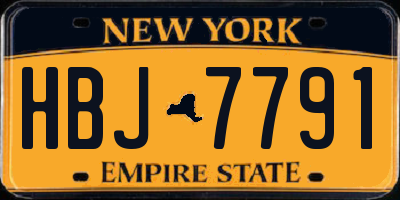 NY license plate HBJ7791