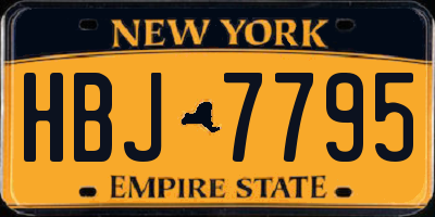 NY license plate HBJ7795