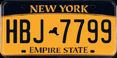 NY license plate HBJ7799