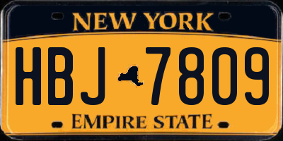 NY license plate HBJ7809