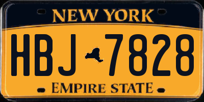NY license plate HBJ7828