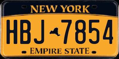 NY license plate HBJ7854