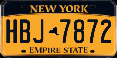 NY license plate HBJ7872