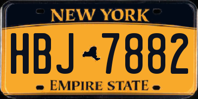 NY license plate HBJ7882