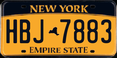 NY license plate HBJ7883