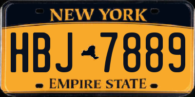 NY license plate HBJ7889