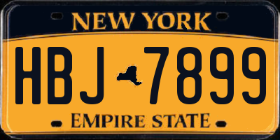 NY license plate HBJ7899
