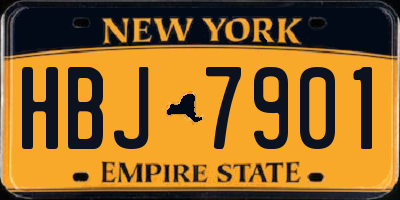 NY license plate HBJ7901