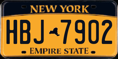 NY license plate HBJ7902
